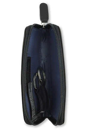 Ключница BUGATTI Nobile, чёрная, воловья кожа/полиэстер, 11,5х1,5х7 см