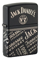 Зажигалка ZIPPO Jack Daniel's с покрытием Black Matte, латунь/сталь, разно