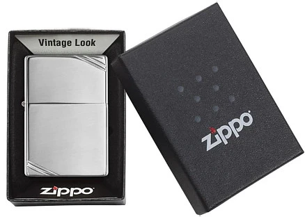 Зажигалка ZIPPO Vintage™с покрытием High Polish Chrome, латунь/сталь, серебристая, 38x13x57 мм