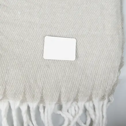 Шеврон Rectangle Cowhide размер 50*20 мм, белый, со скругленными углами