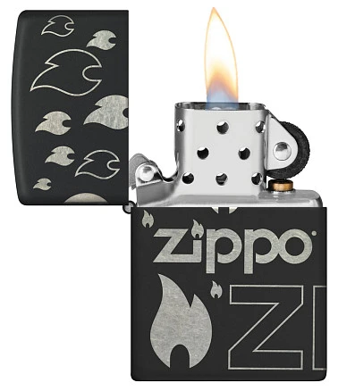 Зажигалка ZIPPO Classic с покрытием Black Matte, латунь/сталь, черная, матовая, 38x13x57 мм