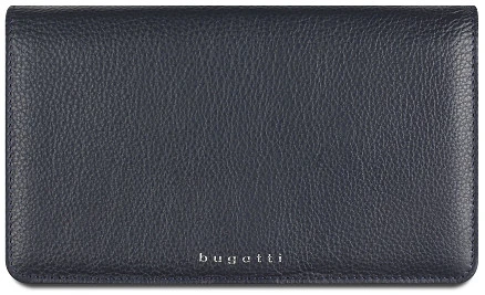 Кошелёк женский BUGATTI Lady Top, тёмно-синий, натуральная воловья кожа, 19,5х2х11,2 см