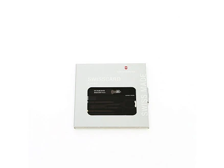 Швейцарская карточка VICTORINOX SwissCard Classic, 10 функций, полупрозрачная чёрная