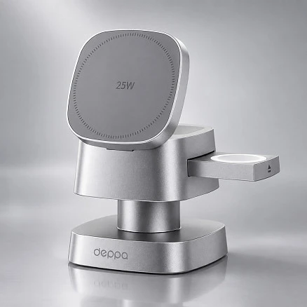 Беспроводное ЗУ 3 в 1, Qi2.2 25W Glow Light, Deppa