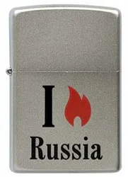 Зажигалка ZIPPO Flame Russia, с покрытием Satin Chrome™, латунь/сталь, серебристая, 38x13x57 мм