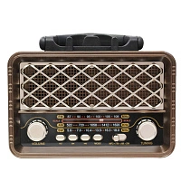 Ретро радио в стиле радиолы, диапазон частот  AM FM SW, USB, Bluetooth, Heritage Timeless, цвет  коричневый