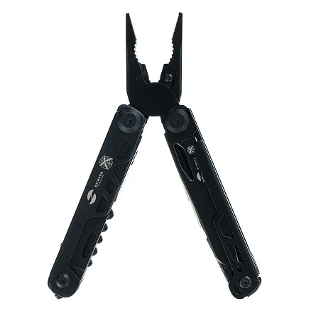 Мультитул Stinger, 113 х 19 мм, 19 функций, сталь, черный, в картонной коробке, в комплекте нейлоновый чехол