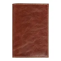 Обложка для паспорта Leather Sky Matt Trend из натуральной кожи, коричневая с белой прострочкой