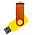 Флеш накопитель USB 2.0 Twister Сolor Mix 16GB, пластик Софт Тач/металл, желтый/оранжевый_желтый