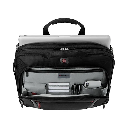 Портфель для ноутбука 15'' WENGER, черный, полиэстер/ПВХ, 40 x 15 x 33 см, 9 л
