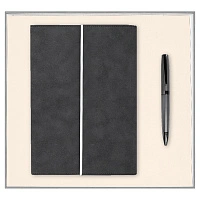 Набор подарочный Solution Prestige Duo (Ежедневник в суперобложке Country Galaxy Nuba A5+, Ручка шариковая матовая Prime), серый