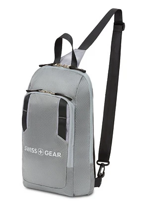 Рюкзак SWISSGEAR с одним плечевым ремнем, темно-серый/серый, полиэстер рип-стоп, 18 x 5 x 33 см, 4 л