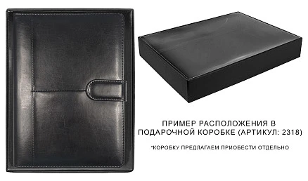 Ежедневник в суперобложке Country Business Pristine A5+, черный, недатированный, с магнитным клапаном, в твердой обложке c поролоном