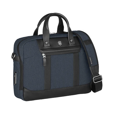Портфель VICTORINOX Architecture Urban2 Briefcase 15'', синий, полиэстер/кожа, 42x13x31 см, 16 л