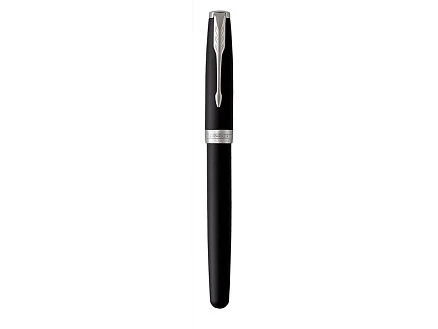 Ручка роллер Parker Sonnet  Lacquer Deep Black CT, стержень: F, цвет чернил: black, в подарочной упаковке