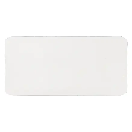 Шеврон Rectangle Cowhide размер 60*30 мм, белый, со скругленными углами