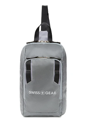 Рюкзак SWISSGEAR с одним плечевым ремнем, темно-серый/серый, полиэстер рип-стоп, 18 x 5 x 33 см, 4 л
