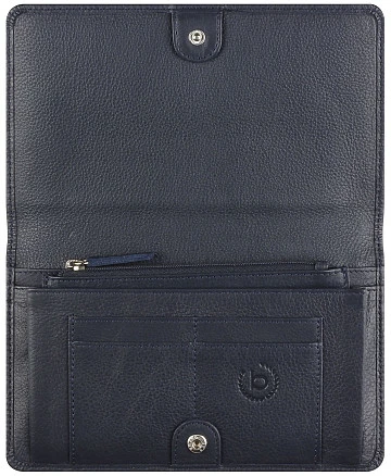 Кошелёк женский BUGATTI Lady Top, тёмно-синий, натуральная воловья кожа, 19,5х2х11,2 см