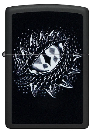 Зажигалка ZIPPO Dragon Eye с покрытием Black Light, латунь/сталь, черная,матовая 38x13x57 мм