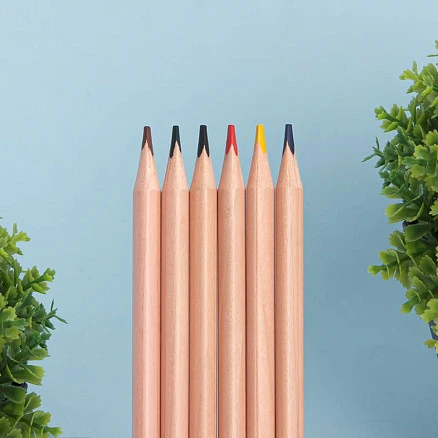 Набор цветных карандашей KINDERLINE small,6 цветов, дерево, картон