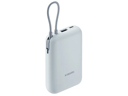 Внешний аккумулятор со встроенным кабелем Mi Power Bank 10000mAh (Integrated Cable) Ice Blue GL