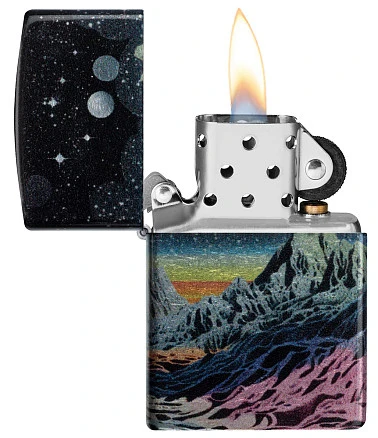 Зажигалка ZIPPO Space in Color Design с покрытием 540 Tumbled Chrome, латунь/сталь, разно