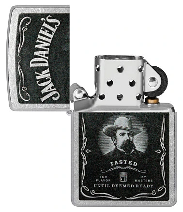 Зажигалка ZIPPO Jack Daniels® с покрытием Street Chrome, латунь/сталь, серебристая, 38x13x57 мм