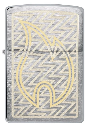 Зажигалка ZIPPO с покрытием Brushed Chrome, латунь/сталь, серебристая, 38x13x57 мм