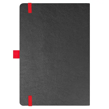 Блокнот Flexy Forest Urban Soft leather  А5, недатированный, с резинкой и петлей для ручки, в гибкой обложке, черно-красный