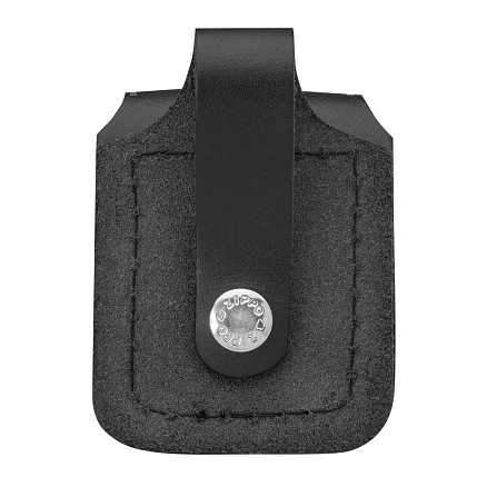 Чехол ZIPPO для широкой зажигалки, с петлёй, натуральная кожа, чёрный