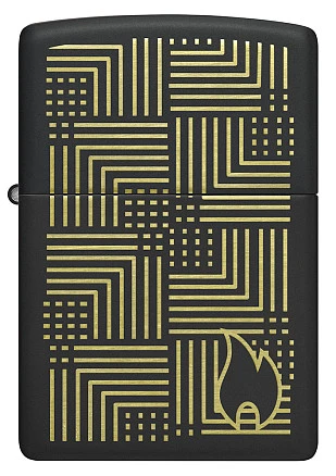 Зажигалка ZIPPO Reflection Design с покрытием Black Matte, латунь/сталь, черная, матовая, 38x13x57 мм