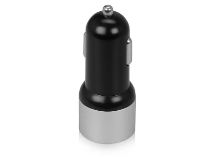 Адаптер автомобильный USB с функцией быстрой зарядки QC 3.0 TraffIQ, черный/серебристый