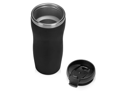 Термокружка Mony Steel 350 мл, soft touch, черный