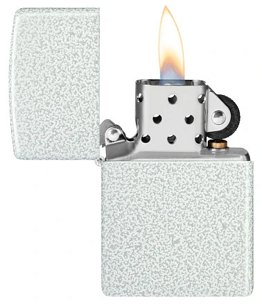 Зажигалка ZIPPO Classic с покрытием Glacier, латунь/сталь, белая, матовая, 38x13x57 мм