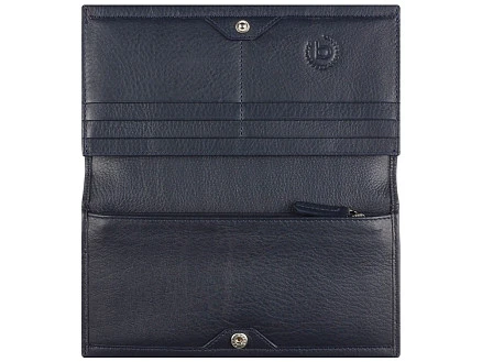 Кошелёк женский BUGATTI Lady Top, тёмно-синий, натуральная воловья кожа, 19,5х2х10 см