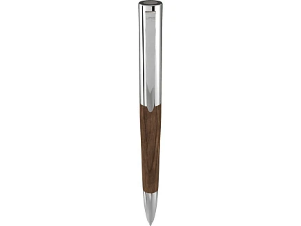 Ручка шариковая TITAN WOOD, синий, 1 мм, коричневый/серебристый
