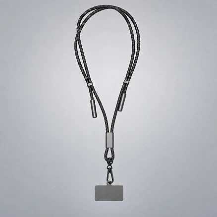 Шнурок-держатель для телефона с зарядным кабелем USB-C на USB-C/Lightning Lany Eco Charge, серый