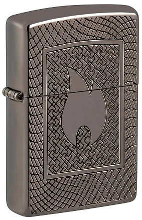 Зажигалка ZIPPO Armor® с покрытием Black Ice®, латунь/сталь, чёрная, 29x10x60 мм
