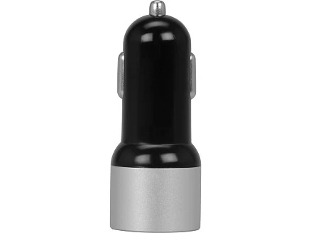 Адаптер автомобильный USB с функцией быстрой зарядки QC 3.0 TraffIQ, черный/серебристый