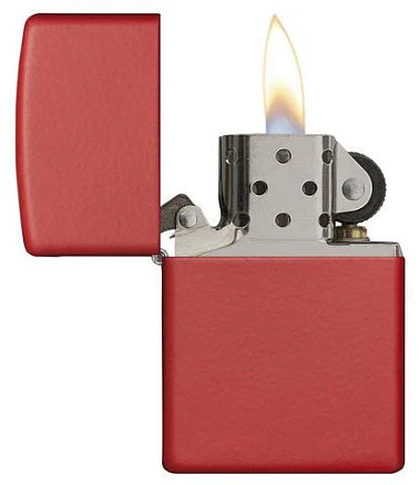 Зажигалка ZIPPO Classic с покрытием Red Matte, латунь/сталь, красная, матовая, 38x13x57 мм