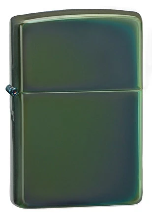 Зажигалка ZIPPO Classic с покрытием Chameleon™, латунь/сталь, зелёная, глянцевая, 38x13x57 мм