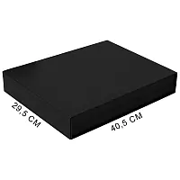 Подарочная коробка, размер 29,5x40,5x8 см, Solution Prestige Linen с магнитным клапаном, черная,  с черным ложементом под вырубку