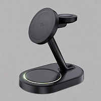 Беспроводная зарядная станция 3 в 1 MagSafe QI2 NEO Galaxy, черная, Deppa