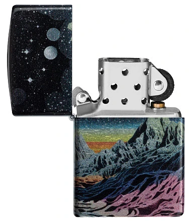 Зажигалка ZIPPO Space in Color Design с покрытием 540 Tumbled Chrome, латунь/сталь, разно
