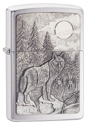 Зажигалка ZIPPO Classic с покрытием Brushed Chrome, латунь/сталь, серебристая, матовая, 38x13x57 мм