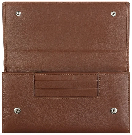 Кошелёк женский BUGATTI Lady Top, коньячный, натуральная воловья кожа, 20х2,5х10,5 см