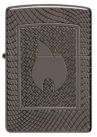 Зажигалка ZIPPO Armor® с покрытием Black Ice®, латунь/сталь, чёрная, 29x10x60 мм