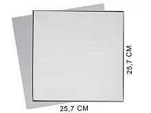Коробка подарочная Solution Superior Alfa Linen под индивидуальную вырубку, серебро, 25,7x25,7x2,8 см, бежевый ложемент