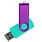 Флеш накопитель USB 2.0 Twister Сolor Mix 16GB, пластик Софт Тач/металл, бирюзовый/фиолетовый_БИРЮЗОВЫЙ 6