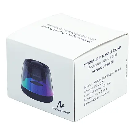 Колонка беспроводная MyTone Light  Magnet Sound, со светомузыкой, черная